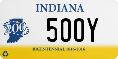 IN license plate 500Y