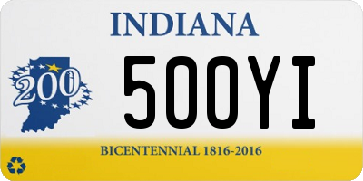 IN license plate 500YI