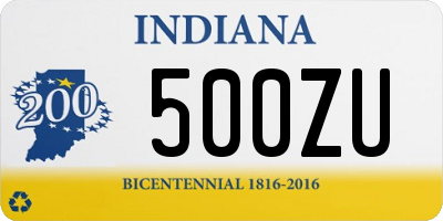 IN license plate 500ZU