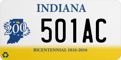 IN license plate 501AC