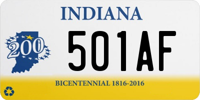 IN license plate 501AF