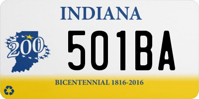 IN license plate 501BA