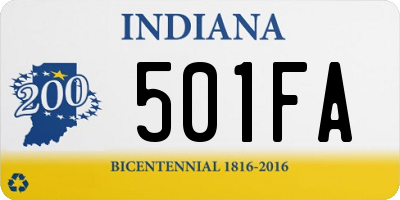 IN license plate 501FA