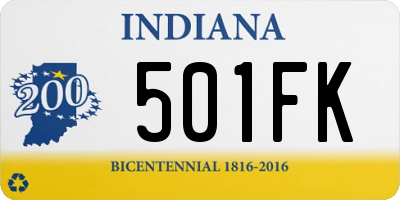 IN license plate 501FK