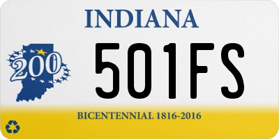 IN license plate 501FS