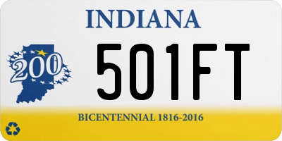 IN license plate 501FT