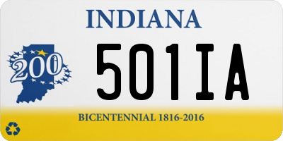 IN license plate 501IA