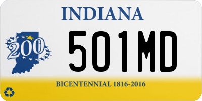 IN license plate 501MD