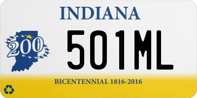 IN license plate 501ML