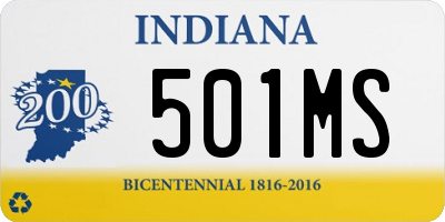 IN license plate 501MS