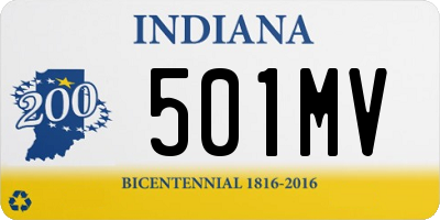 IN license plate 501MV