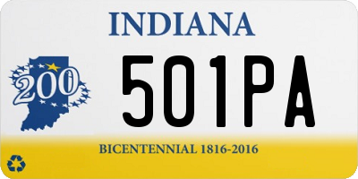 IN license plate 501PA