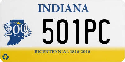 IN license plate 501PC