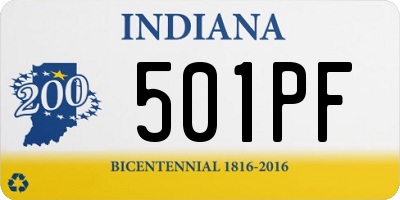 IN license plate 501PF