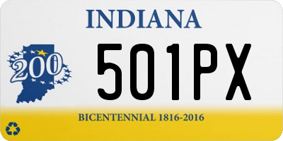 IN license plate 501PX