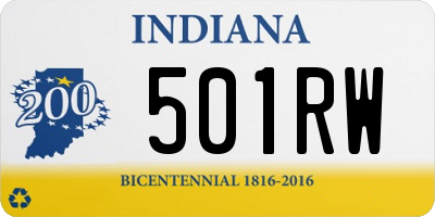 IN license plate 501RW