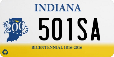 IN license plate 501SA