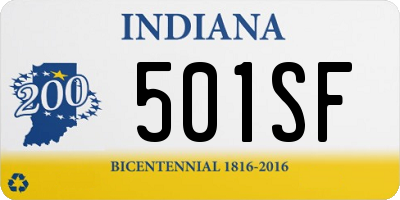 IN license plate 501SF