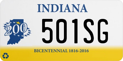 IN license plate 501SG