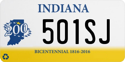 IN license plate 501SJ