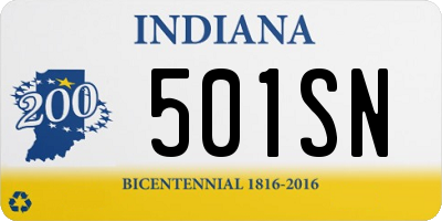 IN license plate 501SN