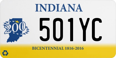 IN license plate 501YC