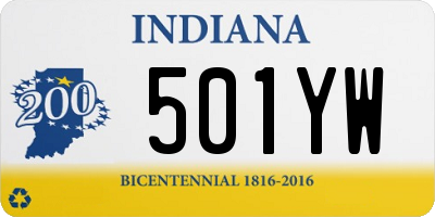 IN license plate 501YW