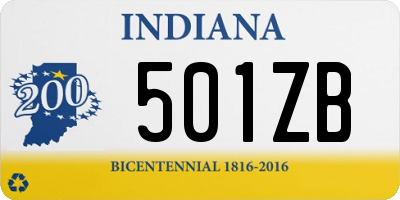 IN license plate 501ZB