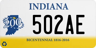 IN license plate 502AE