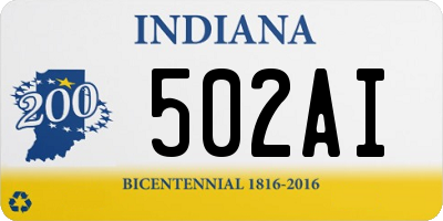 IN license plate 502AI