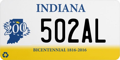 IN license plate 502AL