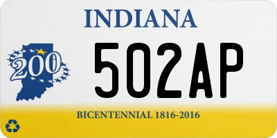 IN license plate 502AP