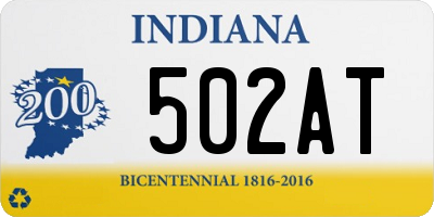 IN license plate 502AT