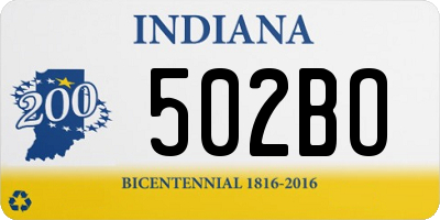 IN license plate 502BO