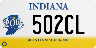 IN license plate 502CL