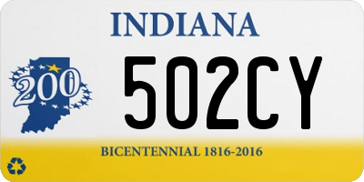 IN license plate 502CY