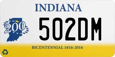 IN license plate 502DM