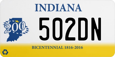 IN license plate 502DN