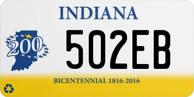 IN license plate 502EB