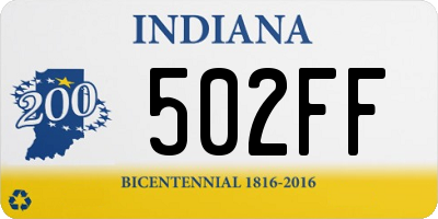 IN license plate 502FF