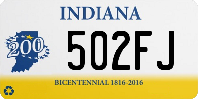 IN license plate 502FJ