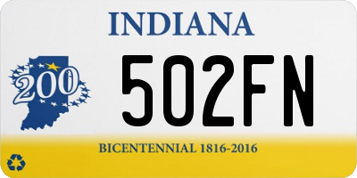 IN license plate 502FN