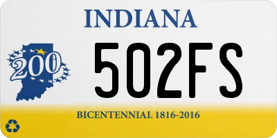 IN license plate 502FS