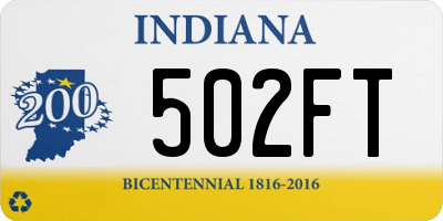 IN license plate 502FT