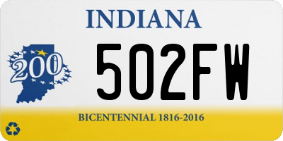 IN license plate 502FW