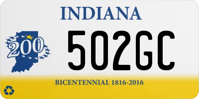 IN license plate 502GC