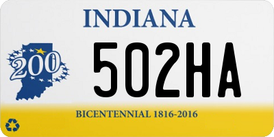 IN license plate 502HA