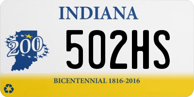 IN license plate 502HS