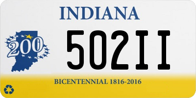 IN license plate 502II