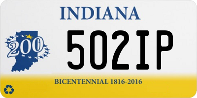 IN license plate 502IP